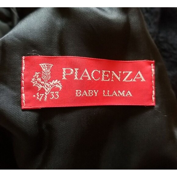 Cinzia Rocca Womens Baby Llama Wool Coat Mink Collar size 6 Bemberg Italy - Picture 8 of 13